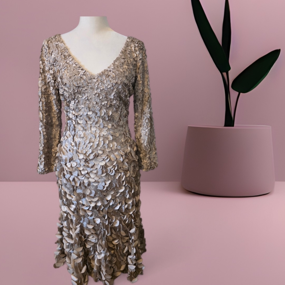 Elegant Cream Floral Women's Dress